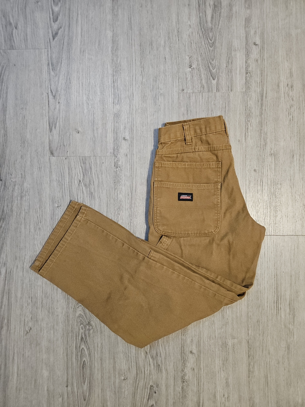 Dickies 30x30 Tan Duck Carpenter Work Chinos with Velcro Utility Pocket